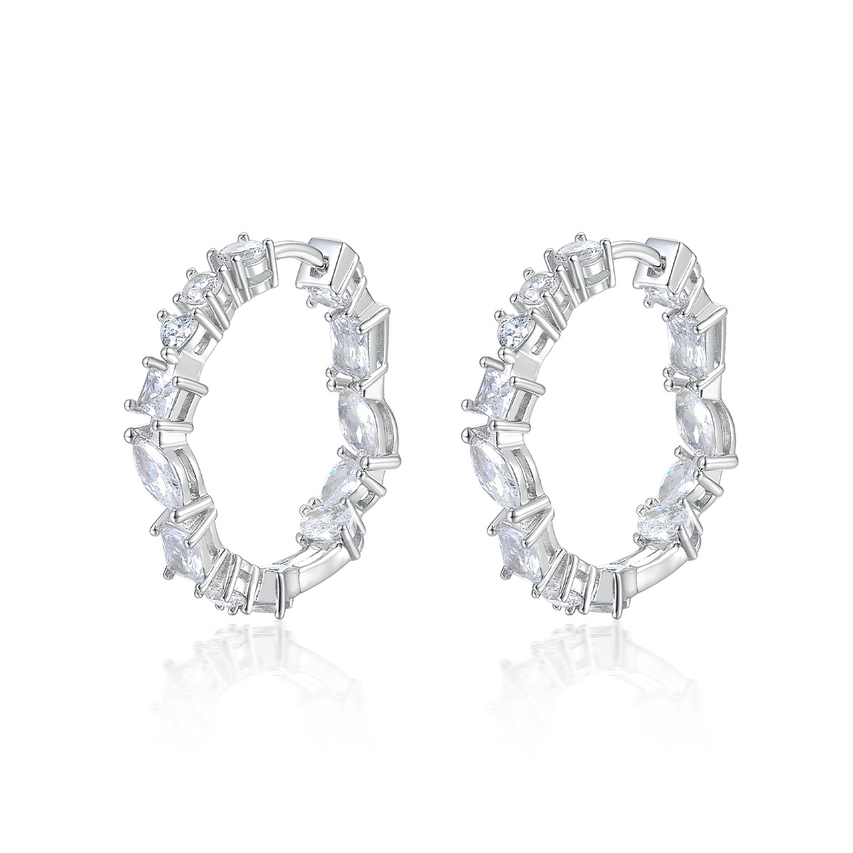 Title 4, Irregular Zircon Earrings Light Luxury High-gra...