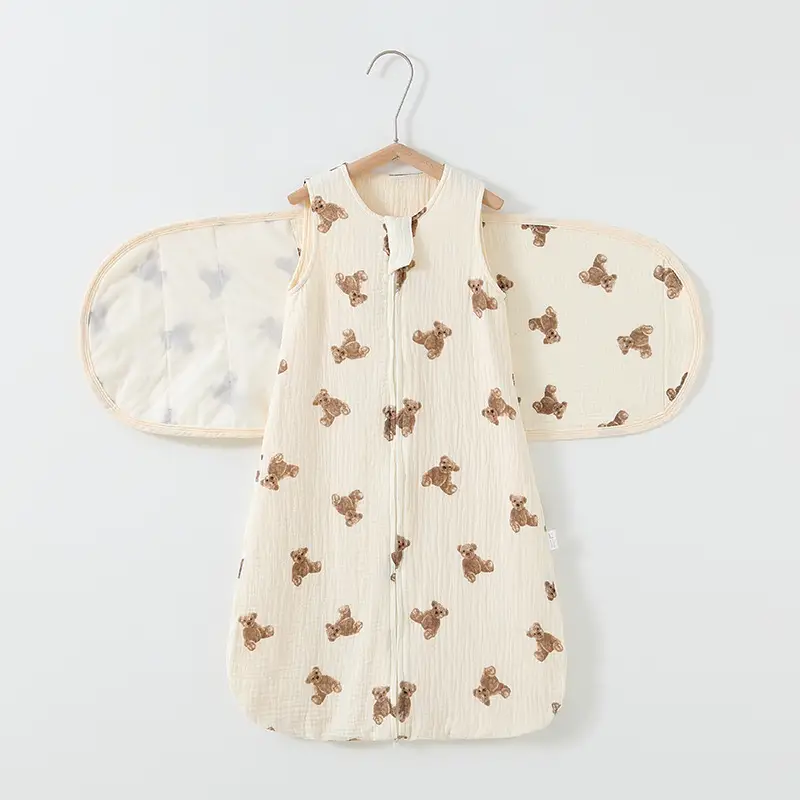 Baby Sleeping Bag Vest Cotton Gauze 4 Layers Bellyband Anti-startle Gro-bag