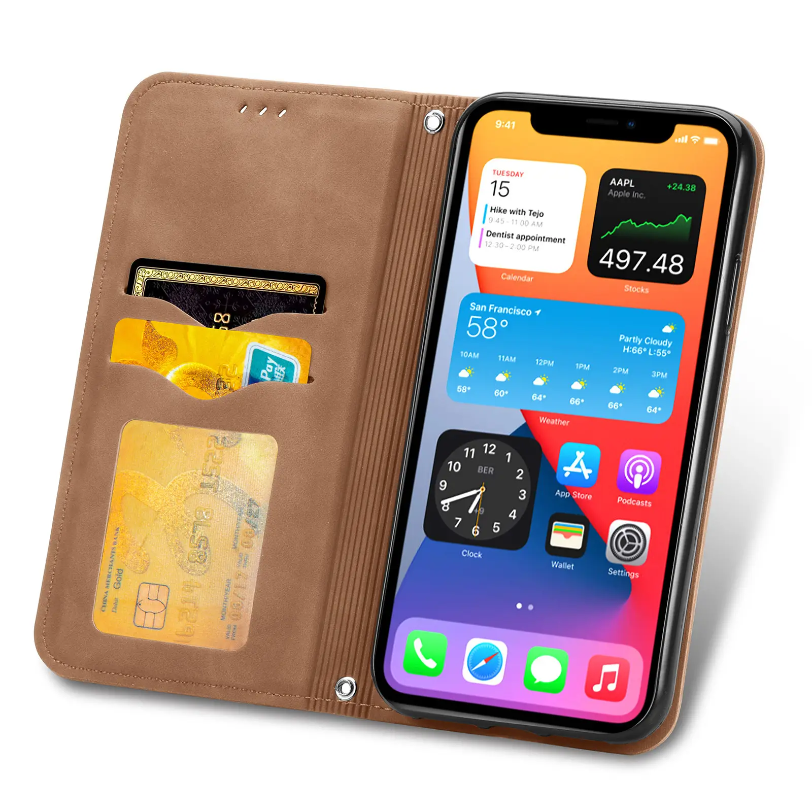 Card Skin Feeling Flip Magnetic Suction Phone Case