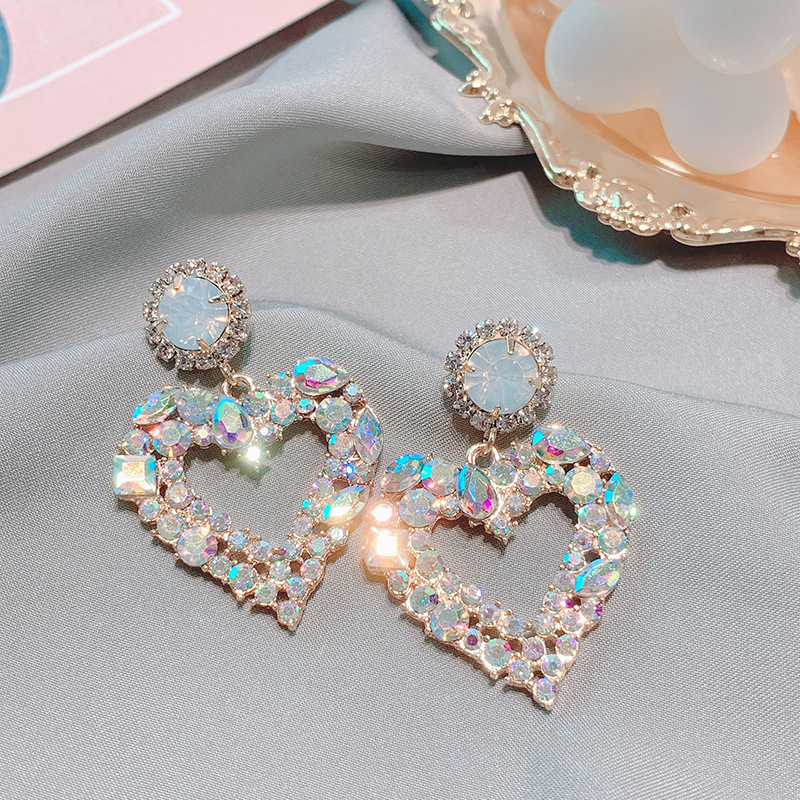 Title 4, Boucles doreilles Coeur Cristal Amour Douce Gr...