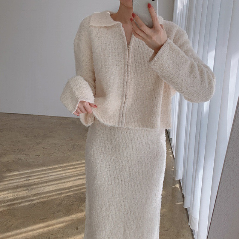 Title 4, Womens Plush Cardigan Knitted Two-Piece Set, s...