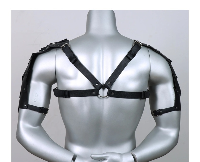 Medieval Renaissance Men’s Artificial Leather Adjustable Corset Strap Shoulder Armor Buckle Tights