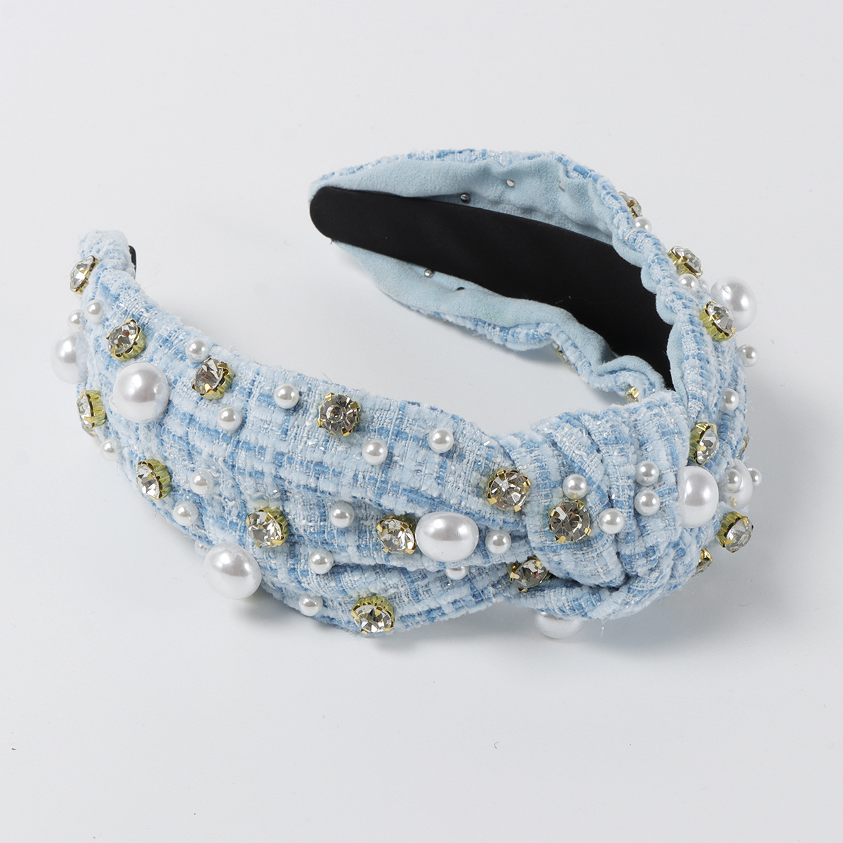 Title 1, Vintage Fabric Rhinestone Pearl Headband