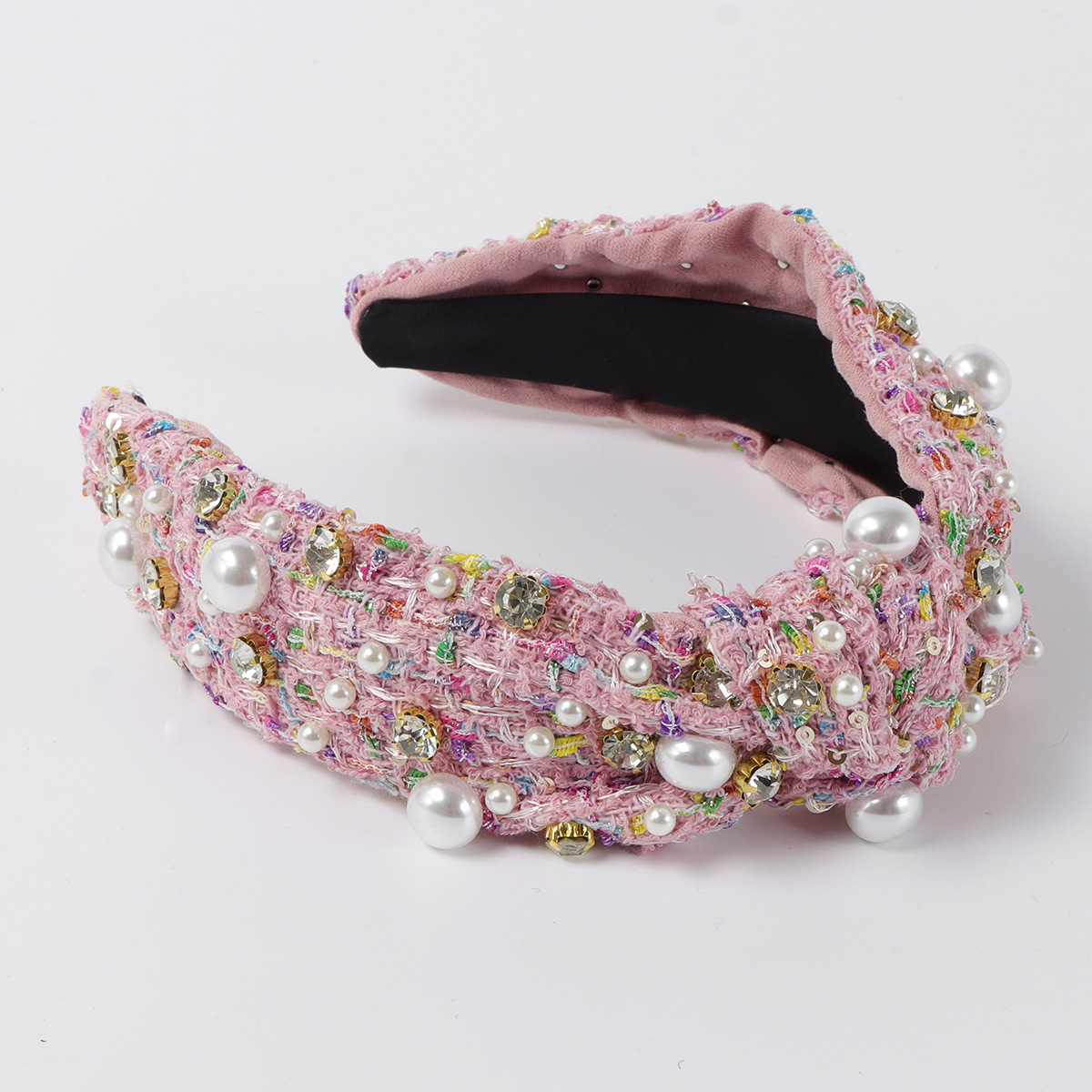 Title 5, Vintage Fabric Rhinestone Pearl Headband for We...