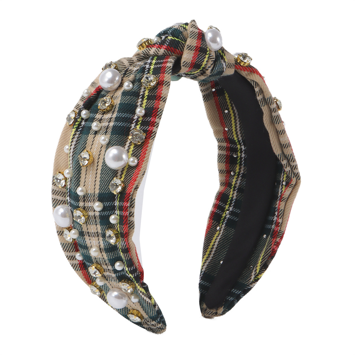 Classic Plaid Fabric Knotted Hair Hoop