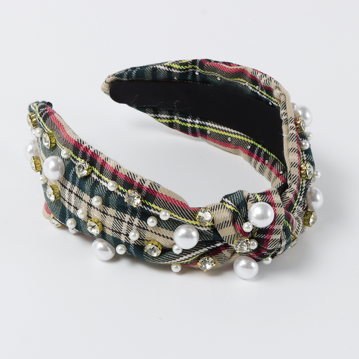 Title 1, Classic Plaid Fabric Knotted Hair Hoop