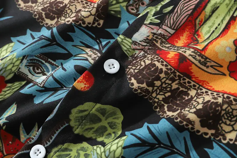 Long Sleeve Printed Shirt Full Printed Hawaii Casual Cardigan
