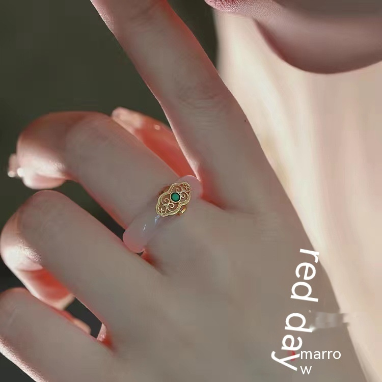 Natural High Ice White Chalcedony Ring Ring For Women