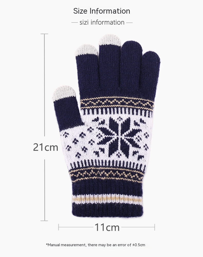 Winter Warm Fleece-lined Thick Cycling Outdoor Knitted Gloves
