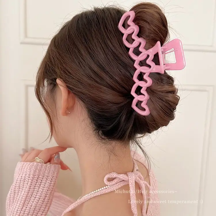 Love Heart-shaped Hairpin Female Shark Clips Headwear