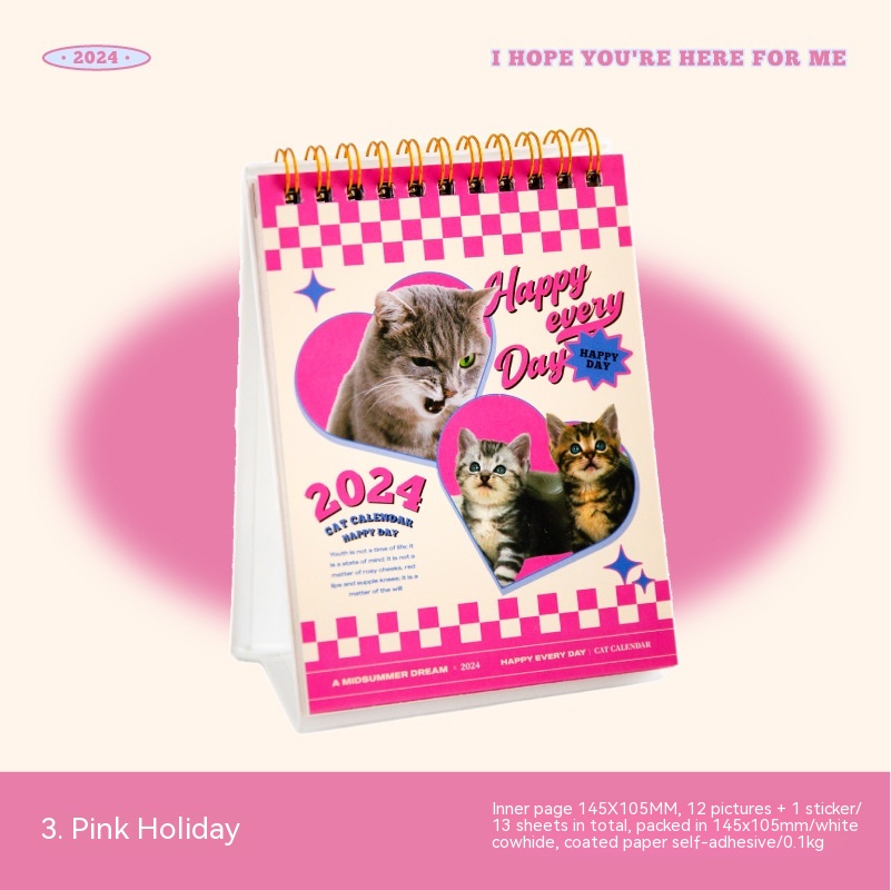 Cat Radio Cute Cartoon Artistic Style Plan Table Calendar - Image 5