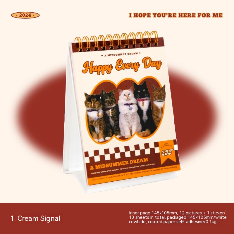 Cat Radio Cute Cartoon Artistic Style Plan Table Calendar - Image 6