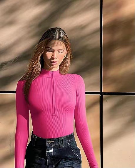 Women's Fashion Long sleeve Zipper Jumpsuit Rose - Shop at LoveMi