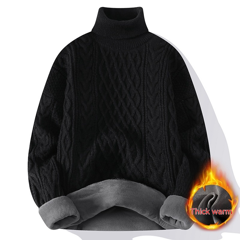 Title 2, Fleece-lined Turtleneck Twist Sweater Men