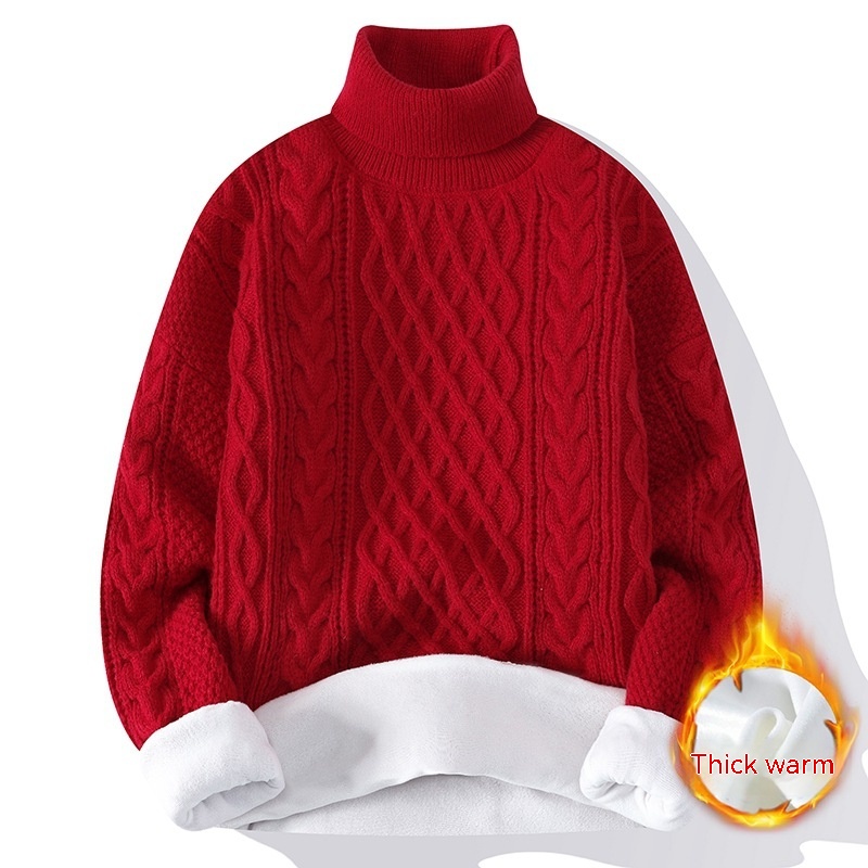 Title 3, Fleece-lined Turtleneck Twist Sweater Men