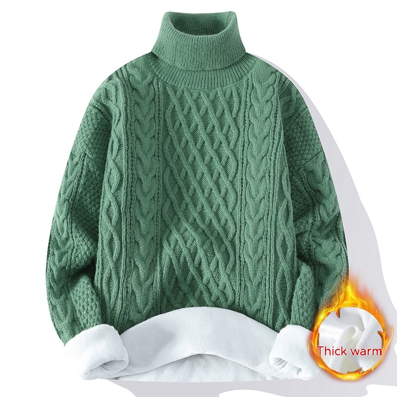 Title 6, Fleece-lined Turtleneck Twist Sweater Men