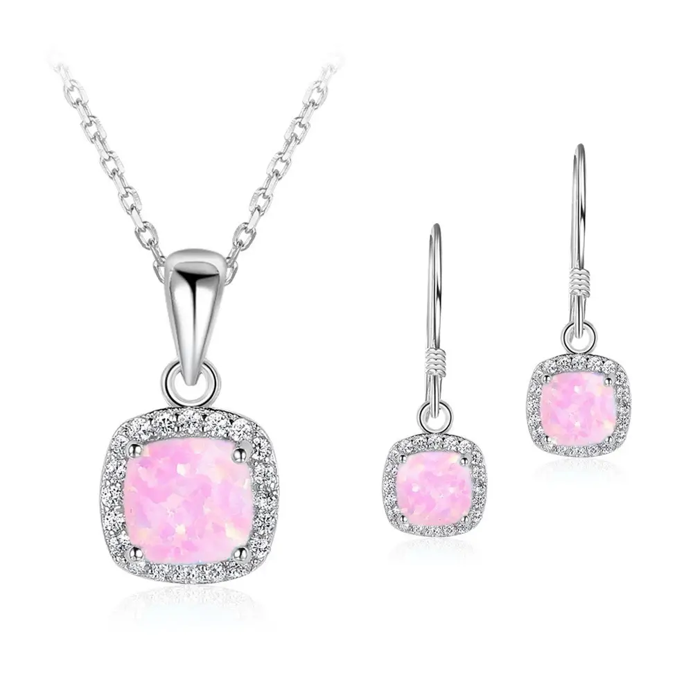 Square Necklace Earrings Women's Suit Jewelry