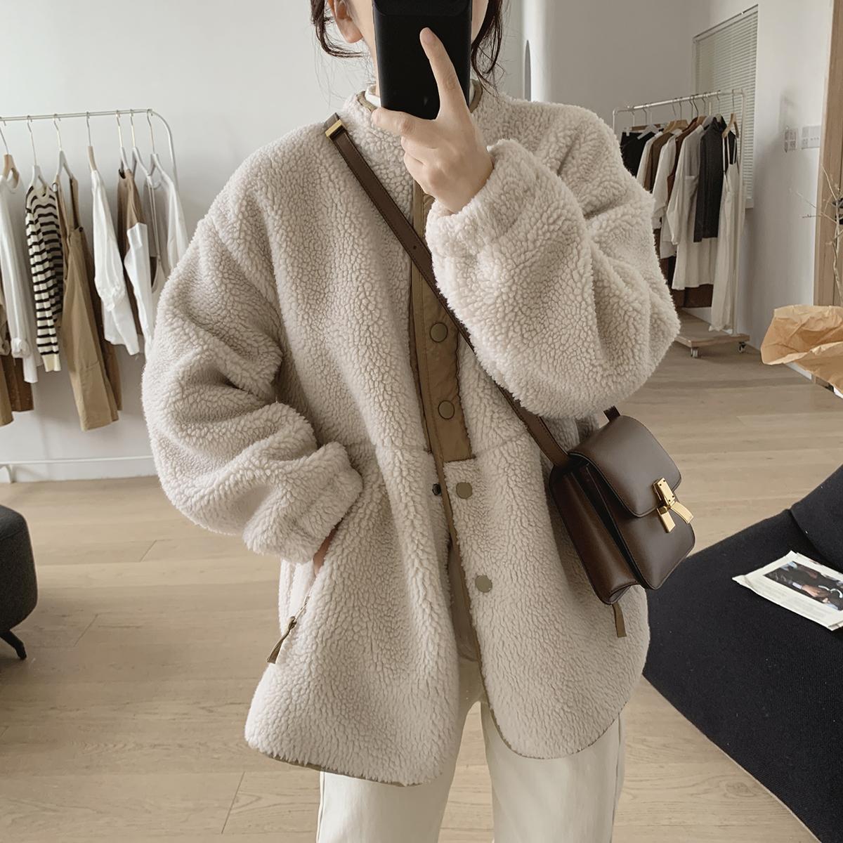 Title 2, Lamb Wool Coat For Women Winter New Loose Slimm...