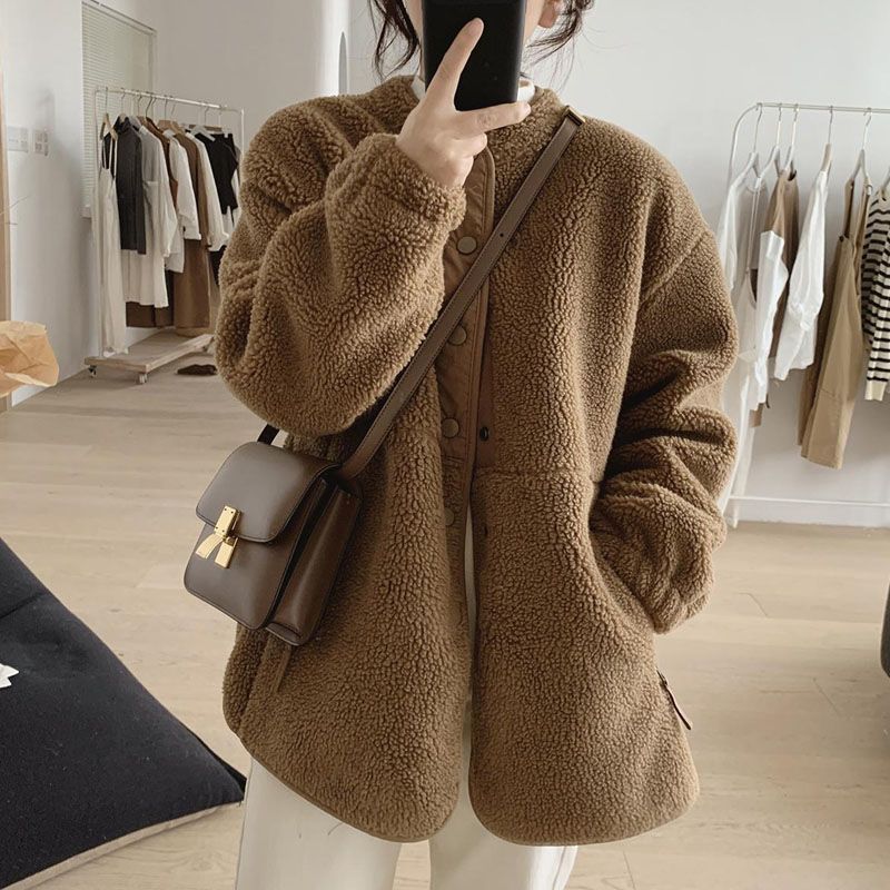 Title 6, Lamb Wool Coat For Women Winter New Loose Slimm...