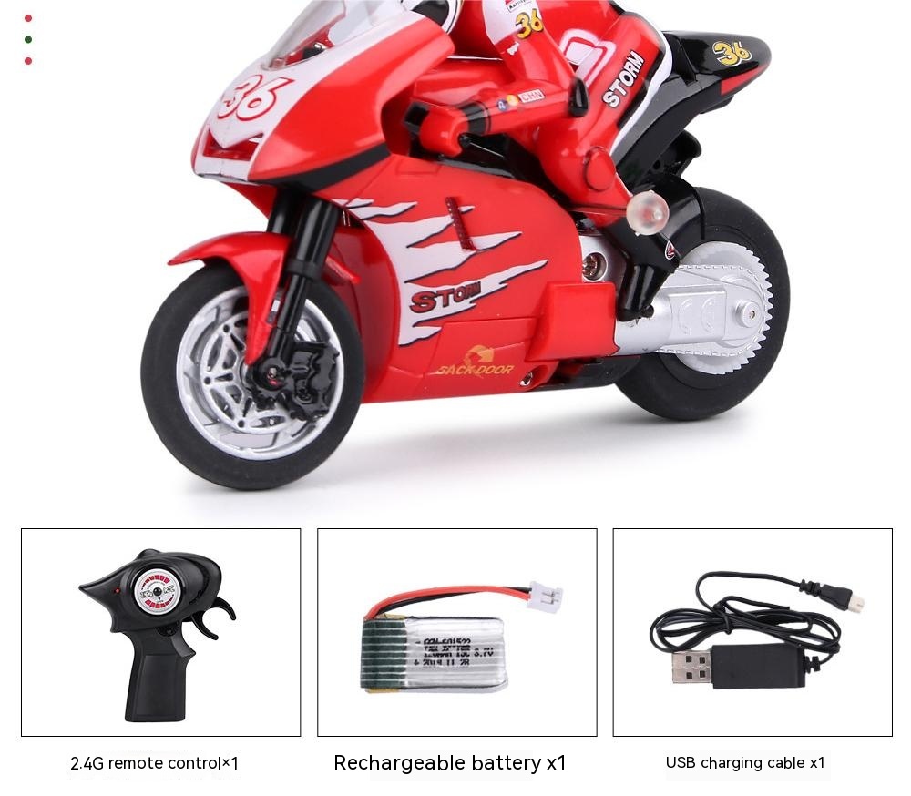 Title 2, Jumping Remote Control Rechargeable Motorcycle Toy