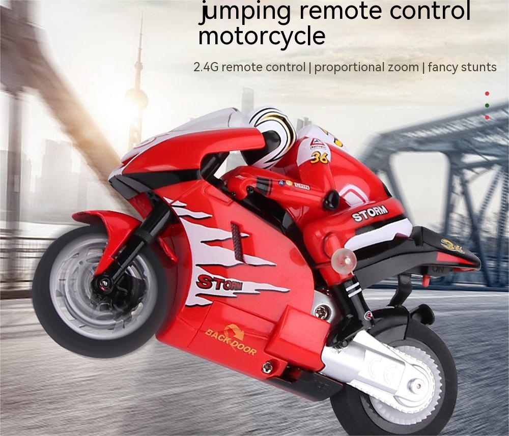 Title 3, Jumping Remote Control Rechargeable Motorcycle Toy