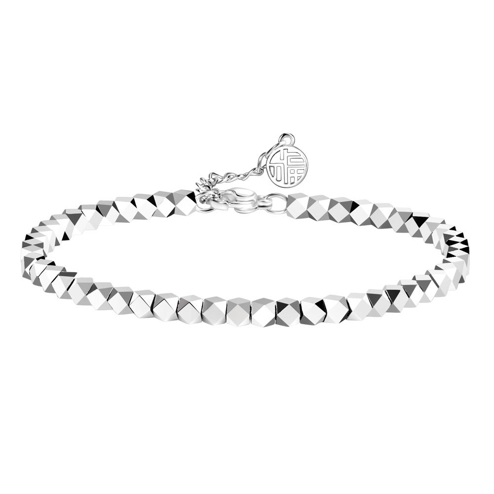 Elegant Light Luxury Silver-plated Broken Silver Blessing Card Bracelet For Women