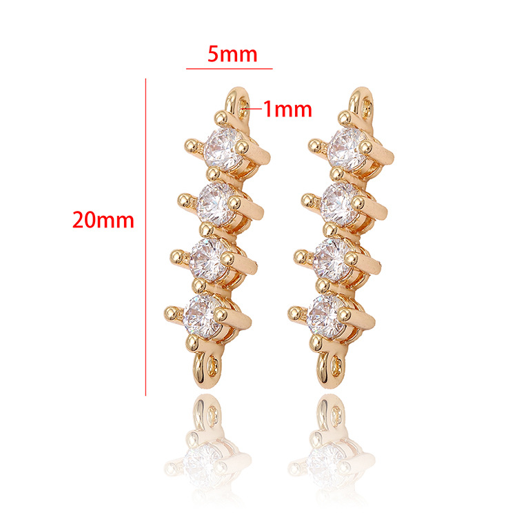 Gold Inlaid Zircon One-shaped Ornament Accessories