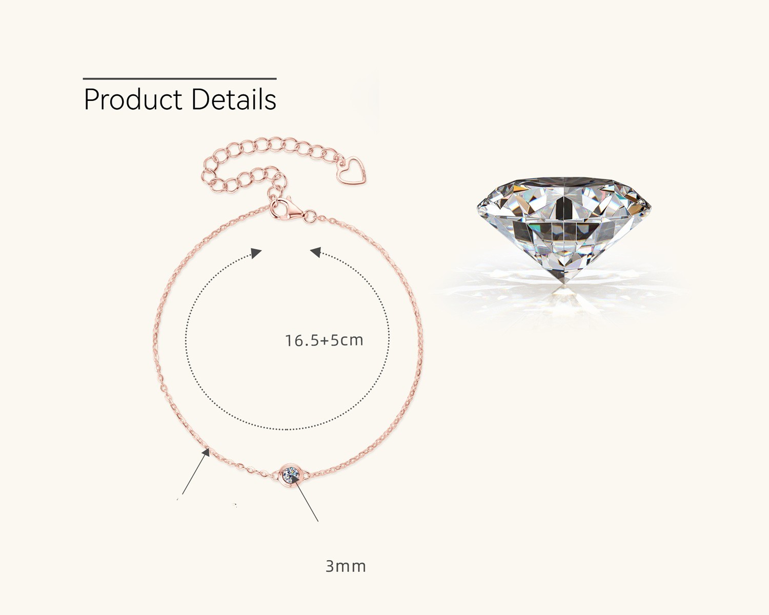 New Moissanite Bracelet Female Niche Bracelet