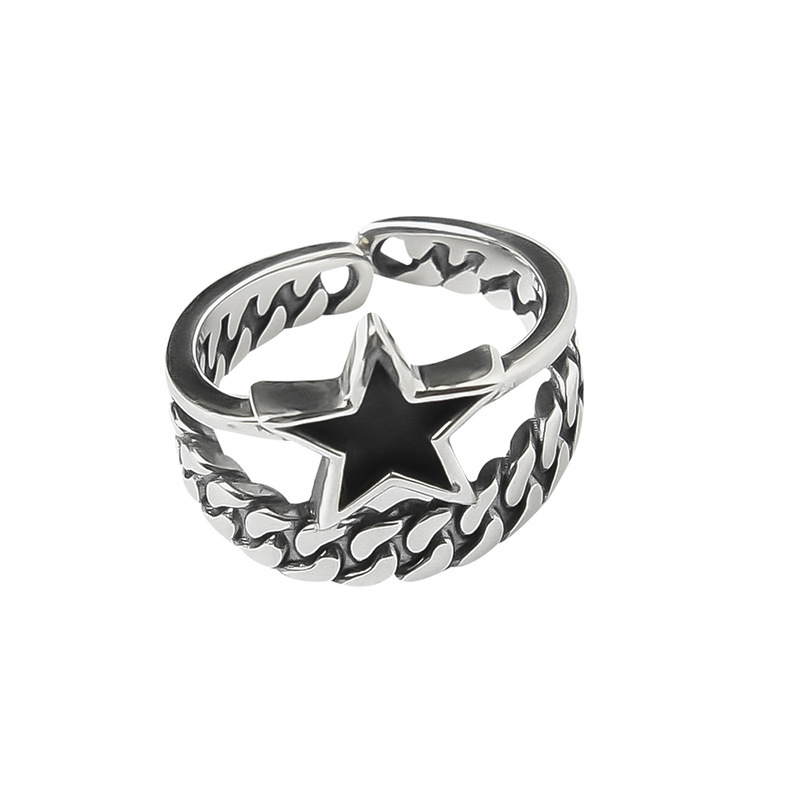 Five-pointed Star Chain Ring Versatile Opening Retro