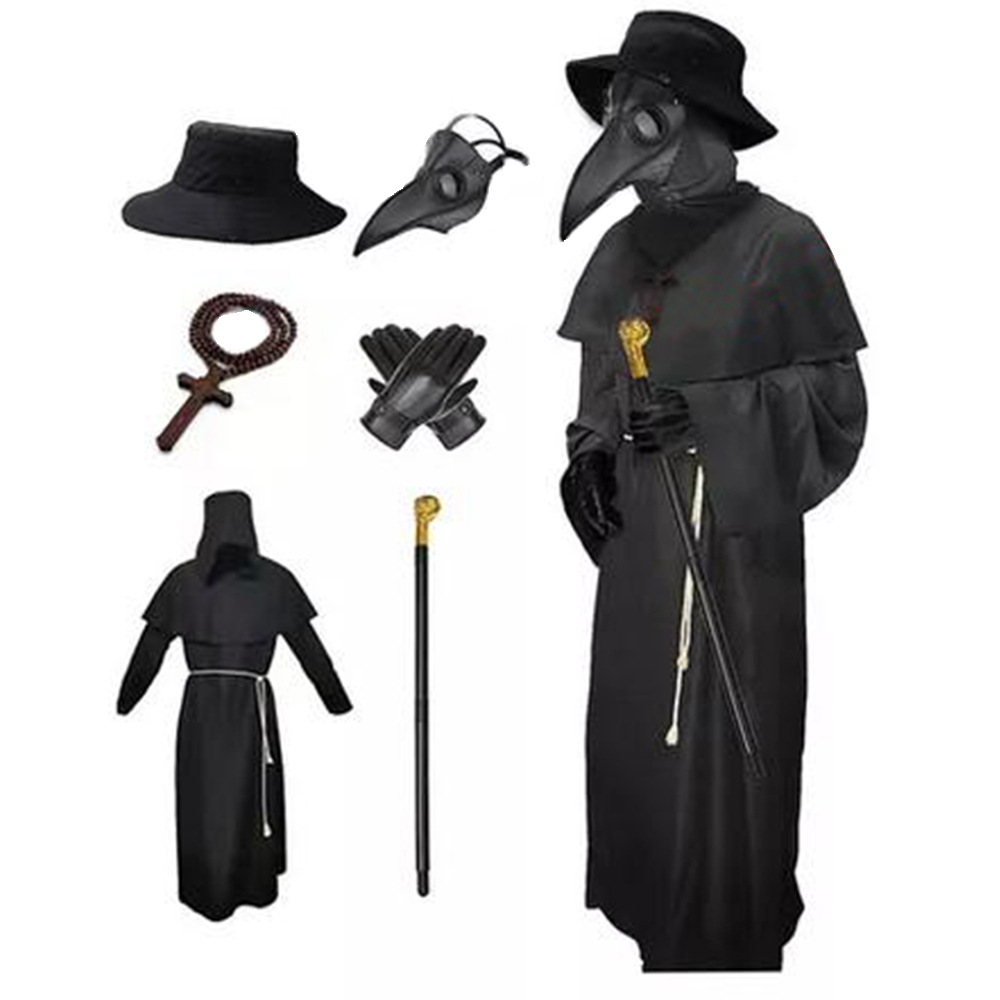 Halloween Black Disease Plague Doctor Costume Beak — foto 2