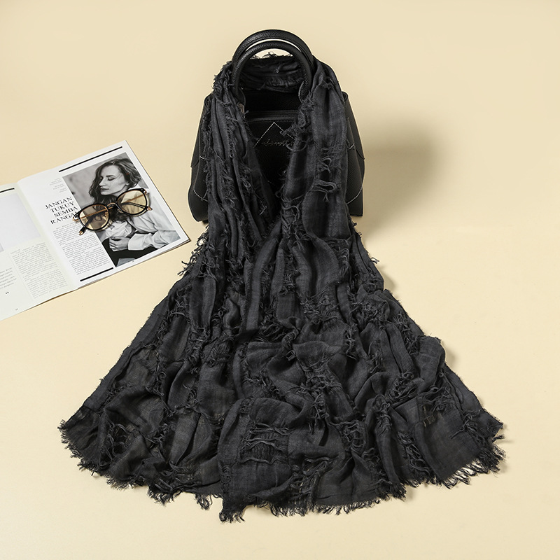 Distressed Four Seasons Beggar Style Casual Scarf - Image 4