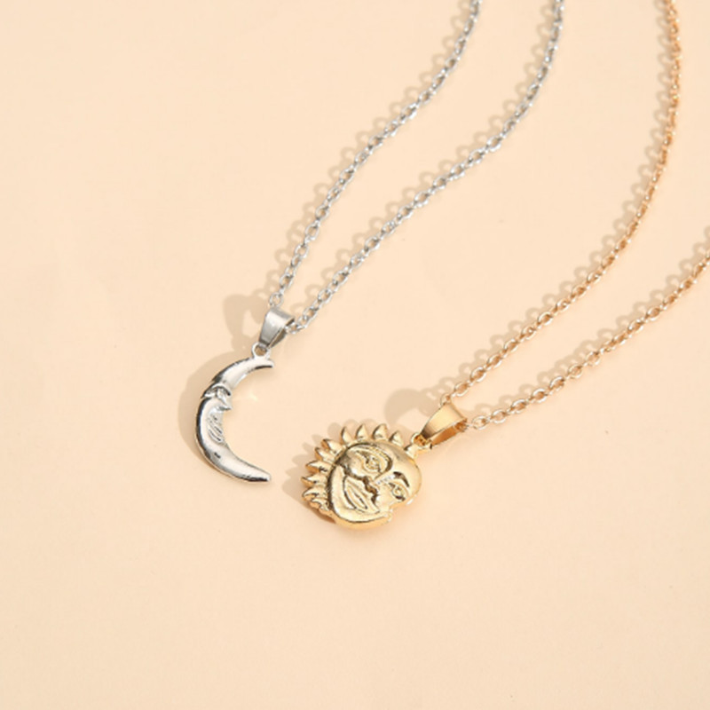 Title 5, Sun MoonFace Stitching Pendant Necklace Suit