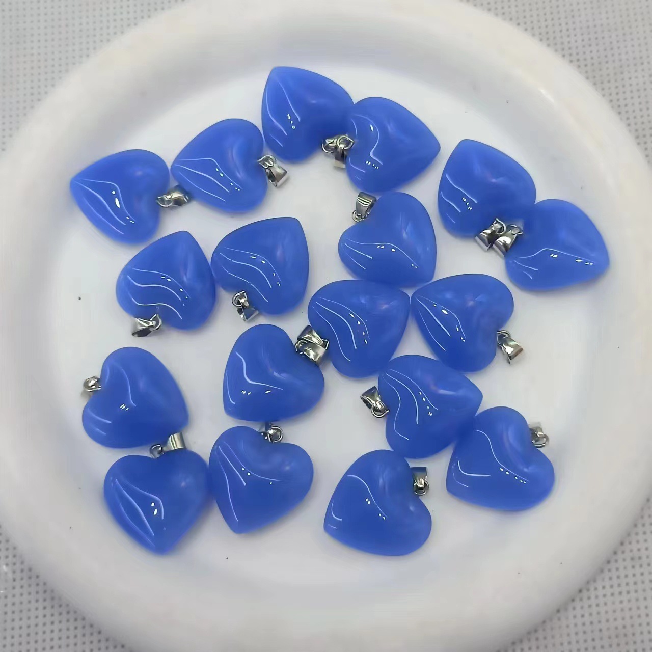 Glass Peach Heart Necklace Pendants Accessories