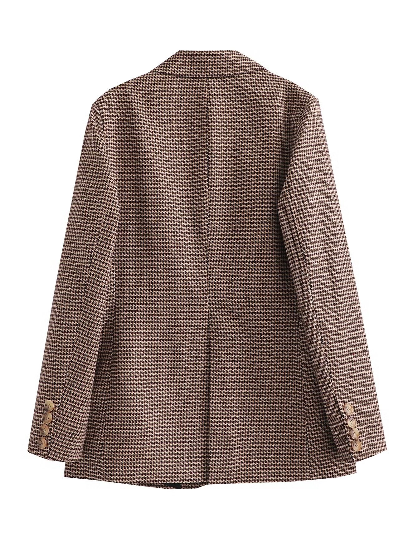 Title 6, Houndstooth Suit Jacket with Leather Ring and D...