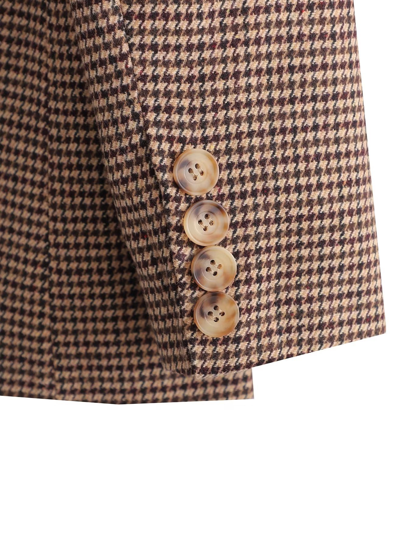 Title 12, Houndstooth Suit Jacket with Leather Ring and D...