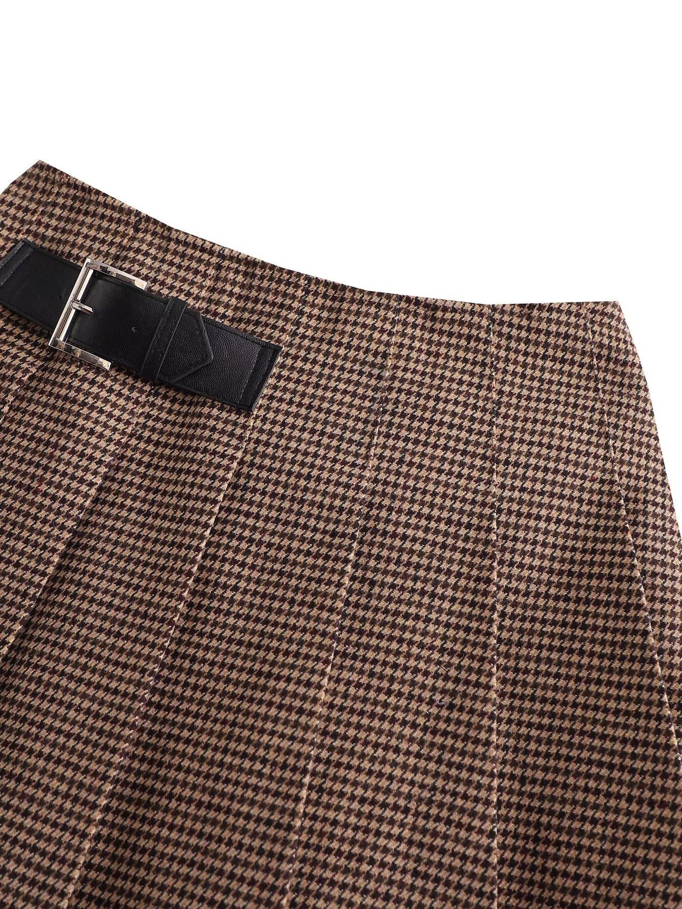 Title 13, Tweed-Sakko mit Lederring und dekorativer Culottes