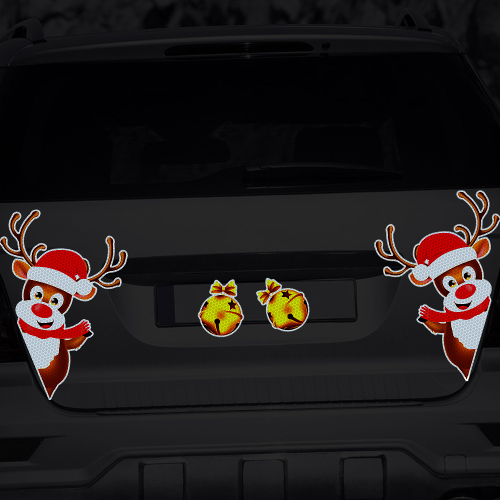 Title 7, Christmas Elk Bell Reflective Magnetic Car Stic...