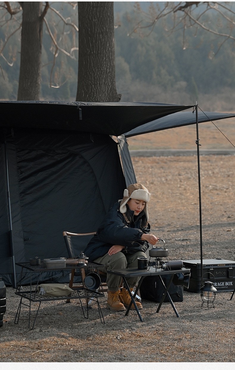 Title 12, Mesa de aço portátil dobrável para camping ao a...