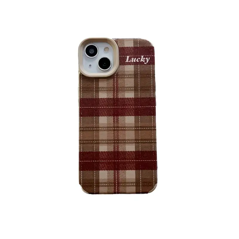 Letter Personality Lambskin Plaid Phone Case