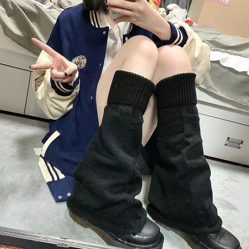 Japanese Style Students Pile Style Knitted Leg Warmers