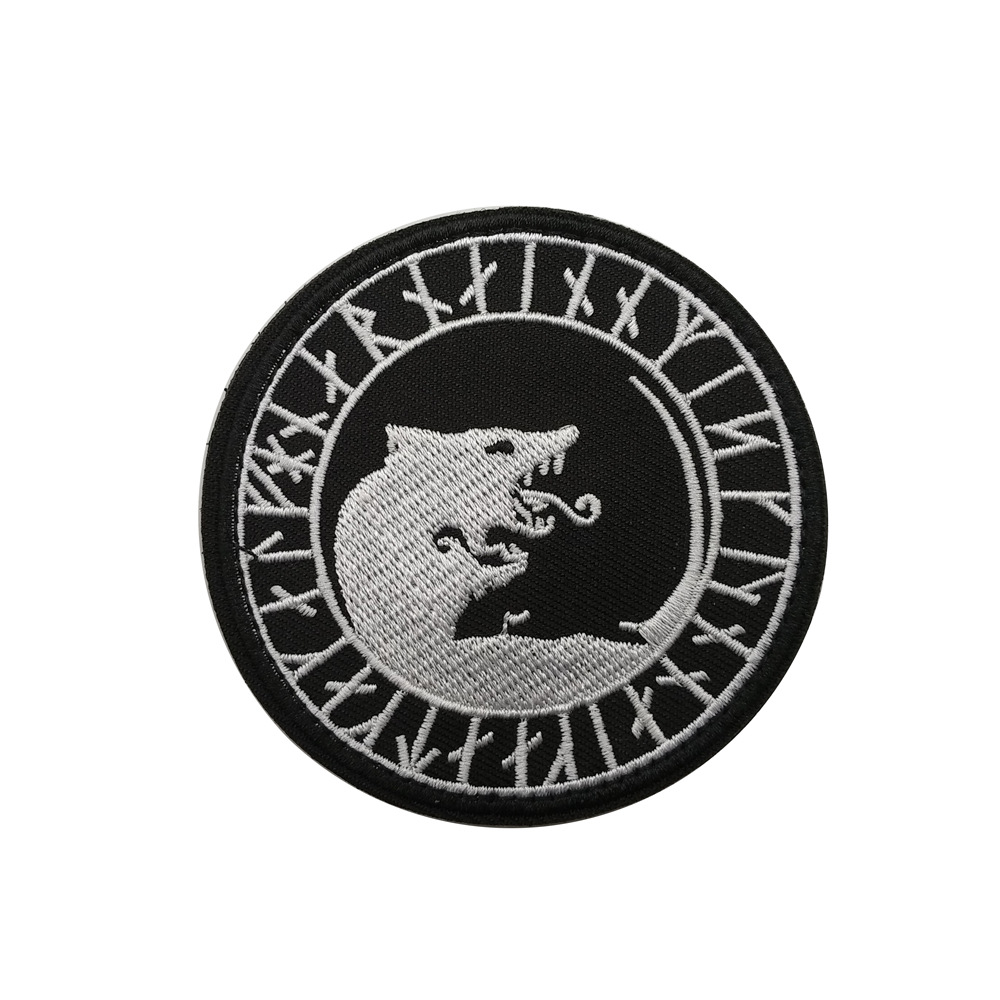 Viking Wolf Patch - On Backpack