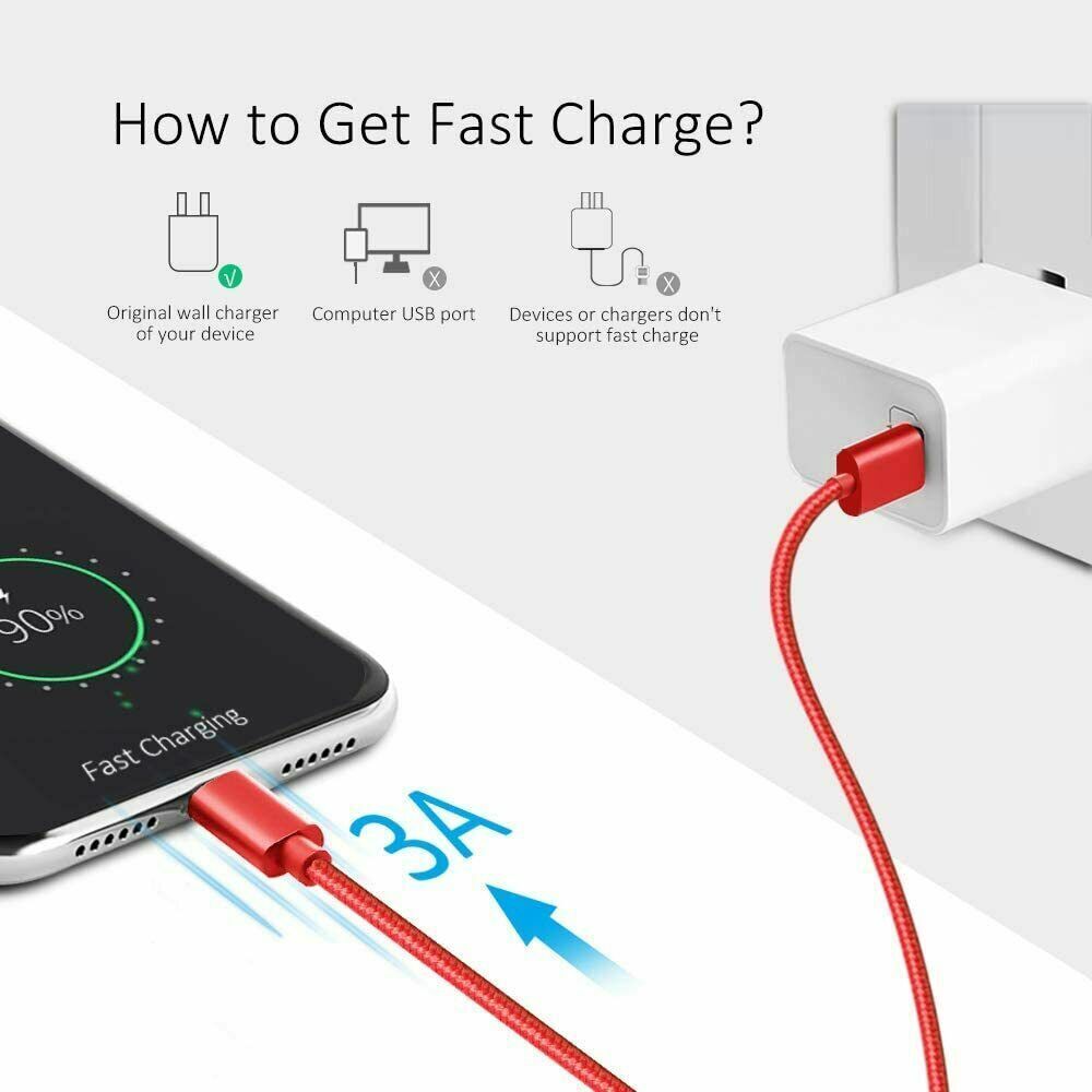 USB C Type-C Charger Cable Braided 3-Pack, US Shipping Only. USPS First Class Package, 2-Day Handling, 2-5 Day Shipping. 3-Pack Braided USB C Type-C Fast Charging Data SYNC Charger Cable Cord, Cable Length: 3FT / 6FT / 10FT. Fast Charge and High-speed Dat