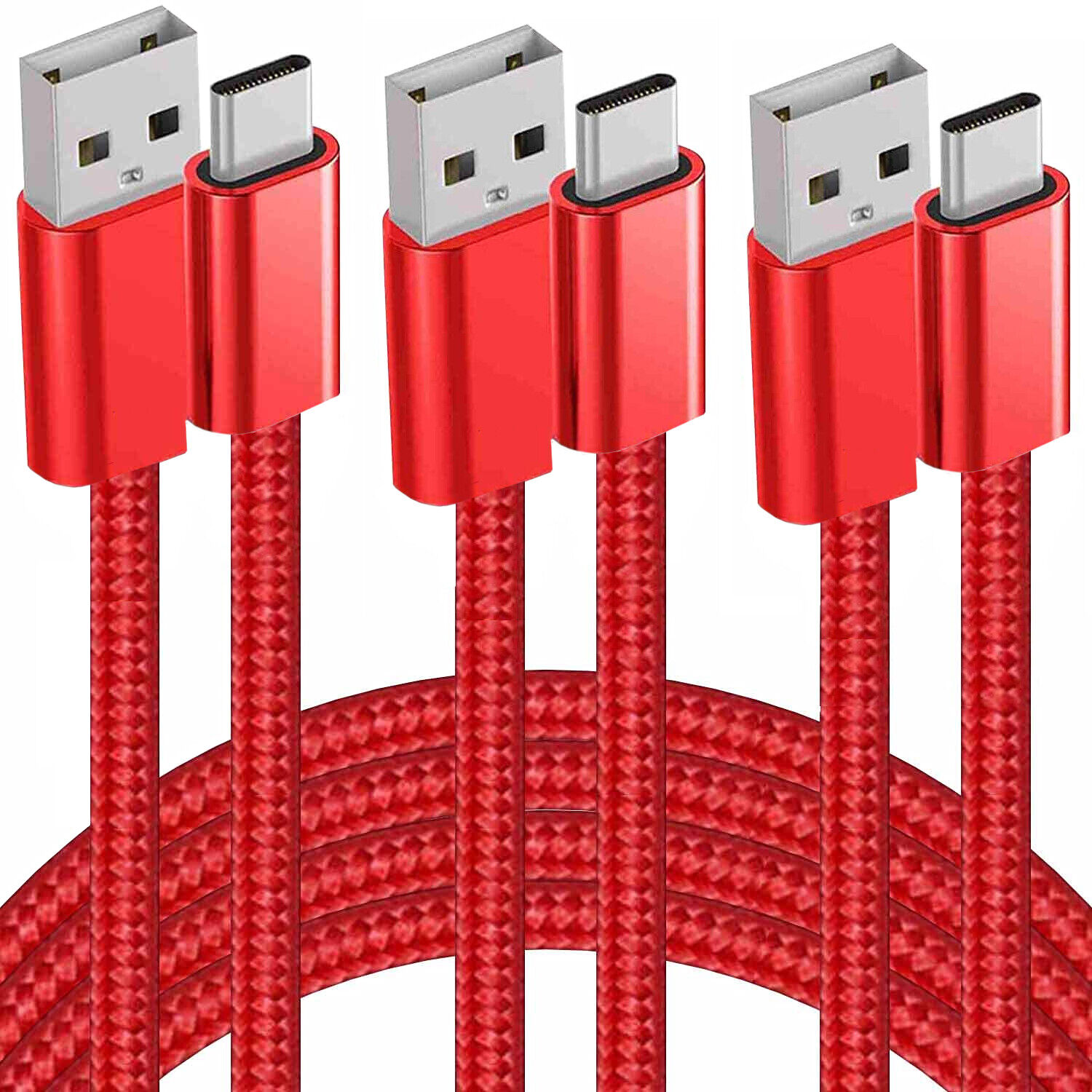 USB C Type-C Charger Cable Braided 3-Pack, US Shipping Only. USPS First Class Package, 2-Day Handling, 2-5 Day Shipping. 3-Pack Braided USB C Type-C Fast Charging Data SYNC Charger Cable Cord, Cable Length: 3FT / 6FT / 10FT. Fast Charge and High-speed Dat