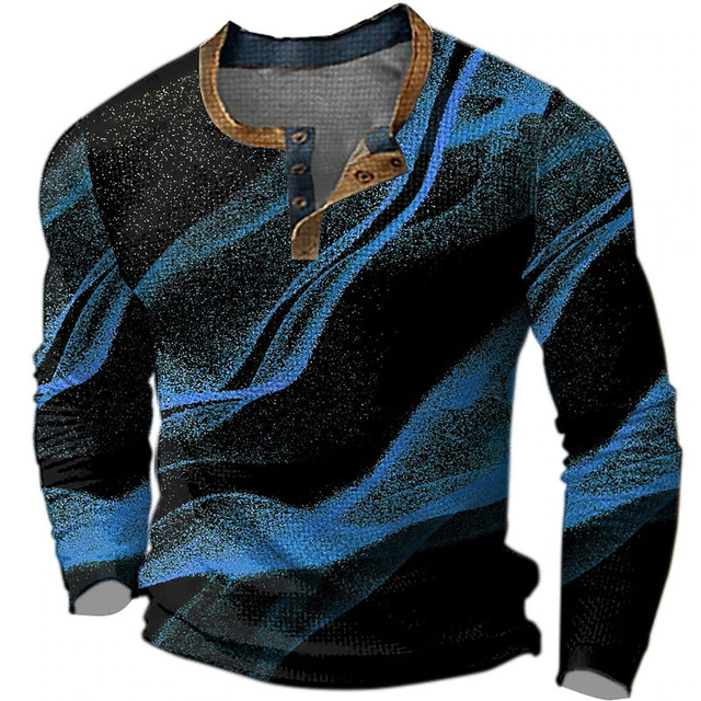 Men's Long Sleeve Polyester Shirt Digital Printing Long Sleeve
