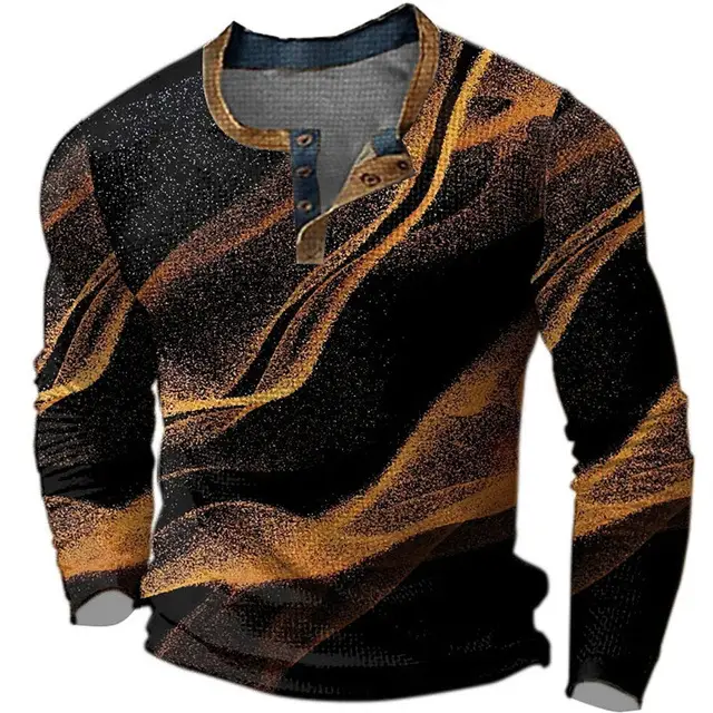 Men's Long Sleeve Polyester Shirt Digital Printing Long Sleeve