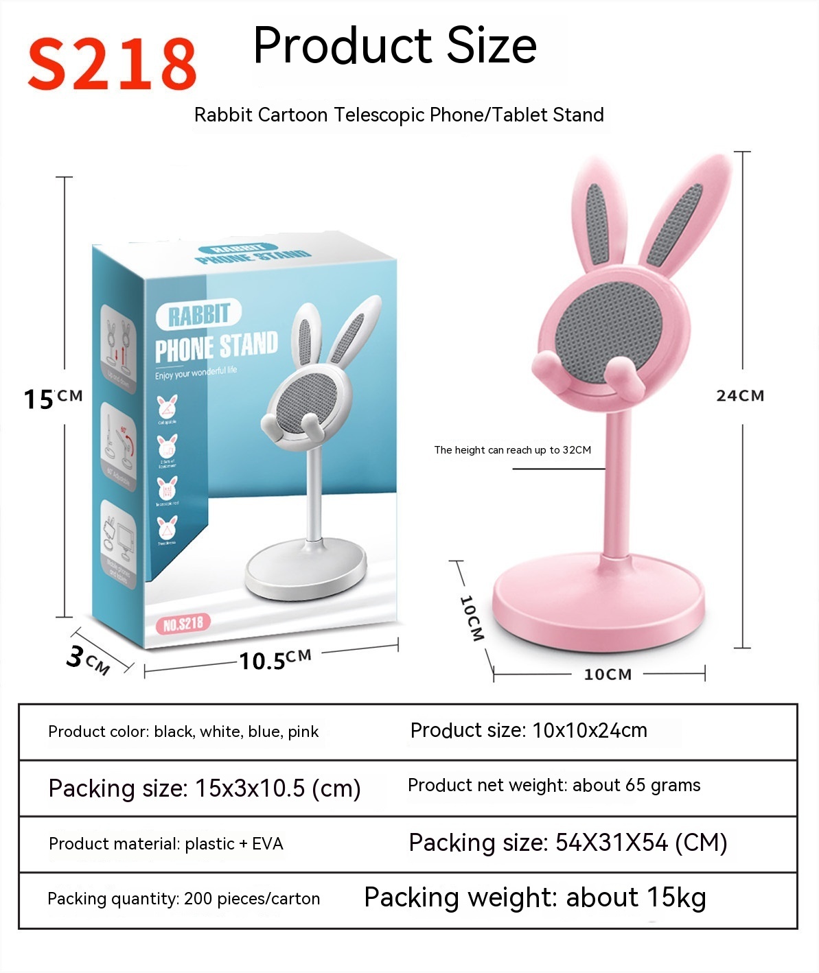 Cartoon Bunny Desktop Phone Tablet Adjustable Bracket - Image 9