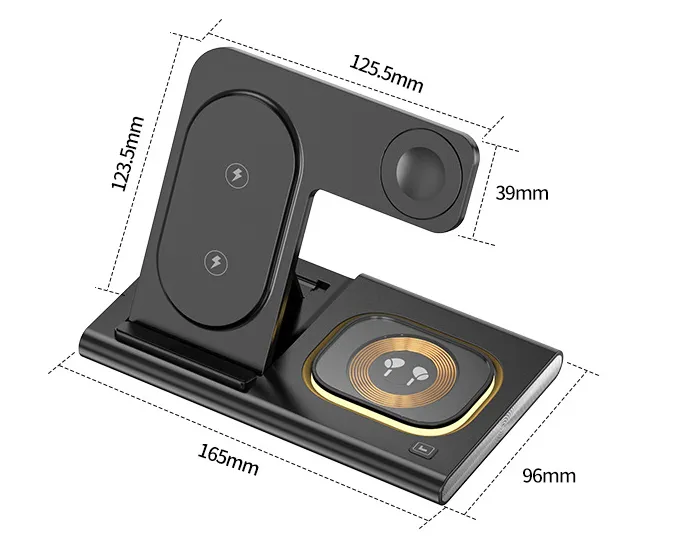 3 IN 1 15W Wireless Charging Charger Magnetic Desktop Night Light Iwatch Fast Charging Stand Gift Customization – image 2