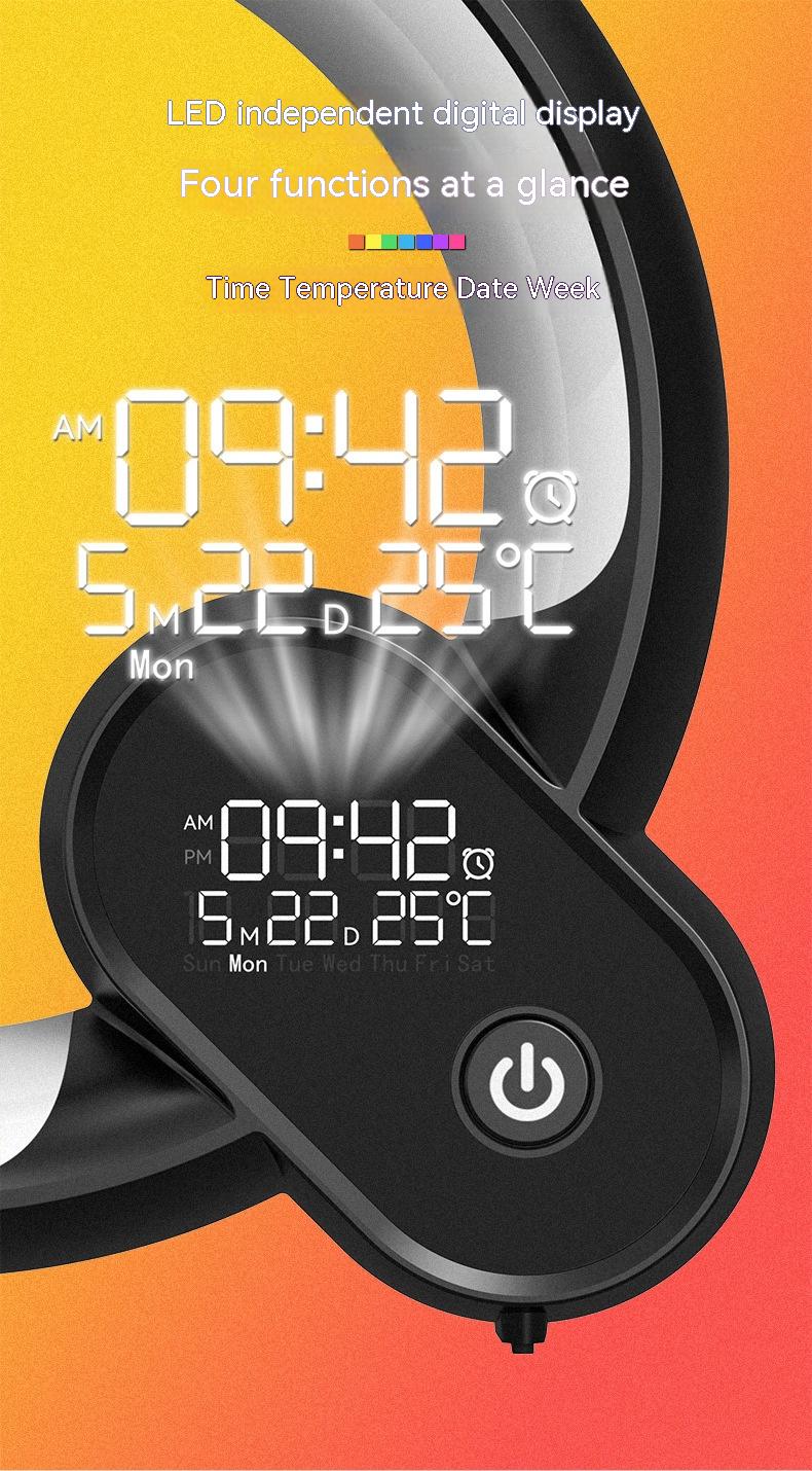 Smart Atmosphere Lamp Alarm Clock – Sunrise Simulation, Bluetooth, APP Control | Shop Now on CyberRigStore.com