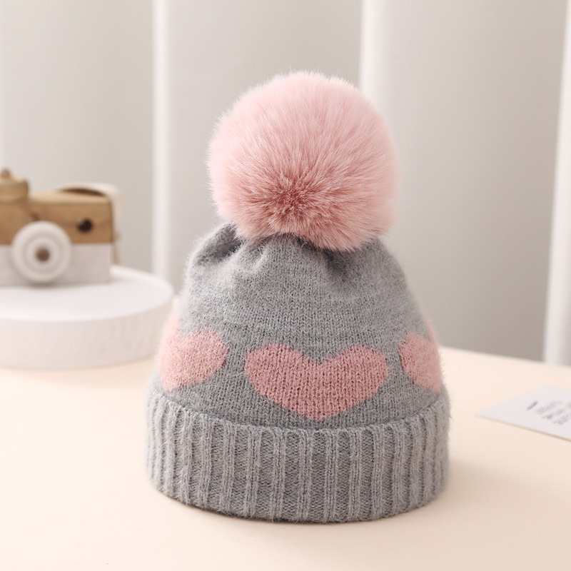 Baby Hat Double-layer Thickened Jacquard Heart — foto 7