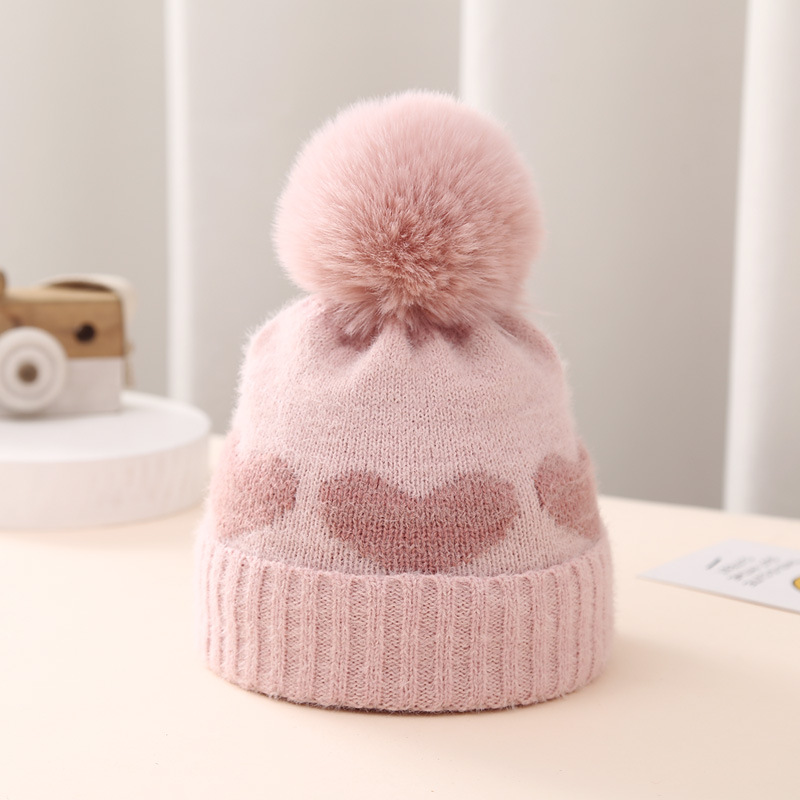 Baby Hat Double-layer Thickened Jacquard Heart — foto 8